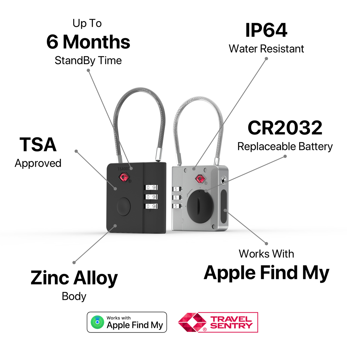 AirLock - Smart Anti-Loss TSA Travel Lock